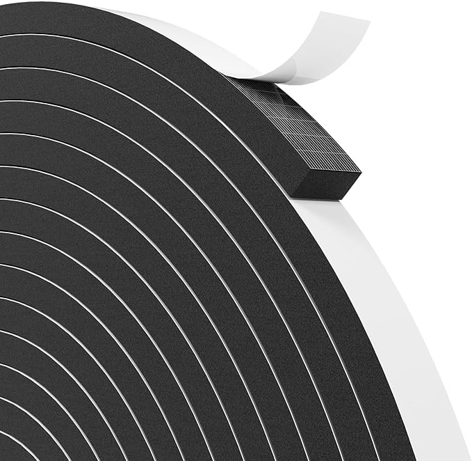 66FT EVA Foam Weather Stripping Door Seal, Self-Adhesive Weatherstrip Tape by Bantie