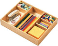 Bamboo Desk Drawer Organizer, Wood Junk Organizer Tray by Umilife