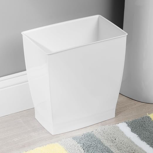 iDesign Small Plastic Bathroom Trash Can, Slim Rectangle - Image 7