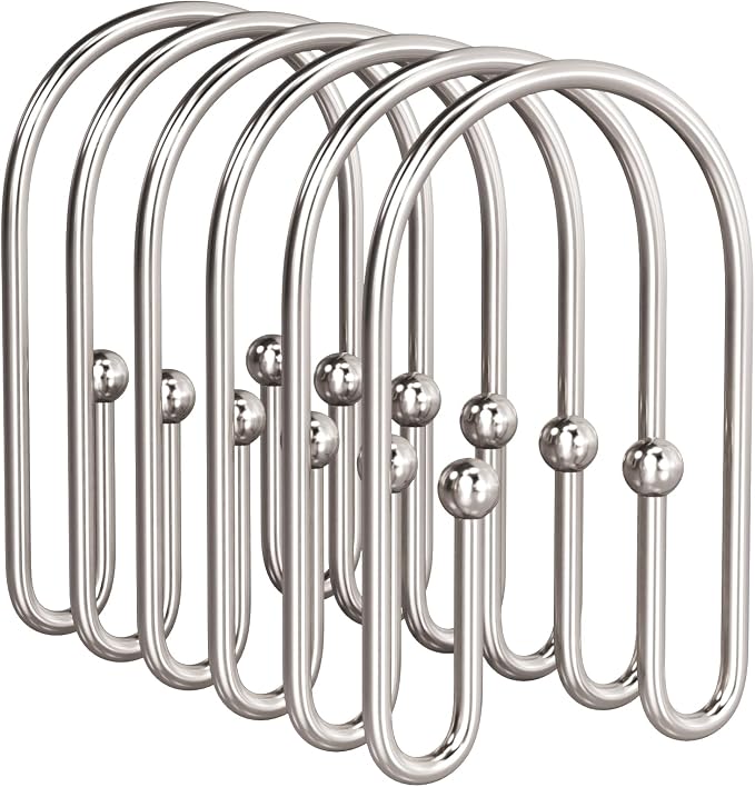 AmazerBath Shower Curtain Hooks, Nickel Shower Curtain Hooks Rust Proof by AmazerBath