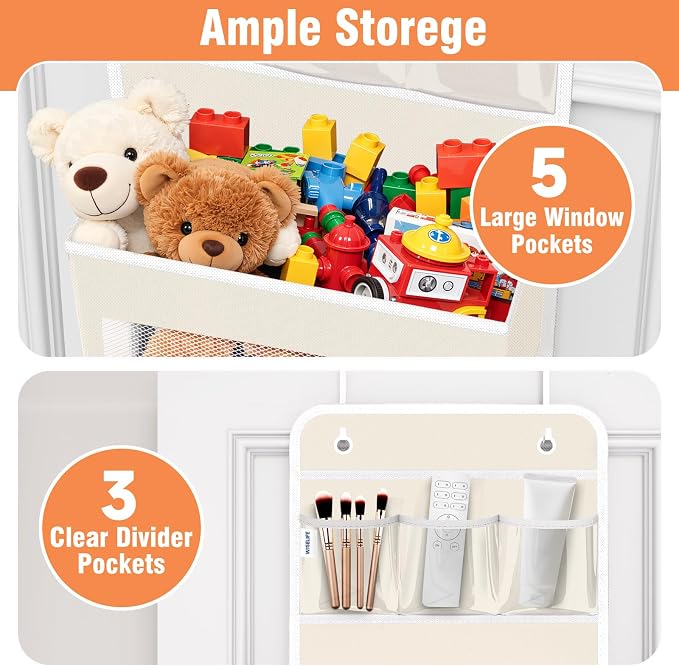 Over The Door Organizer Storage Large Capacity Hanging Bedroom Storage | 6 - Image 4
