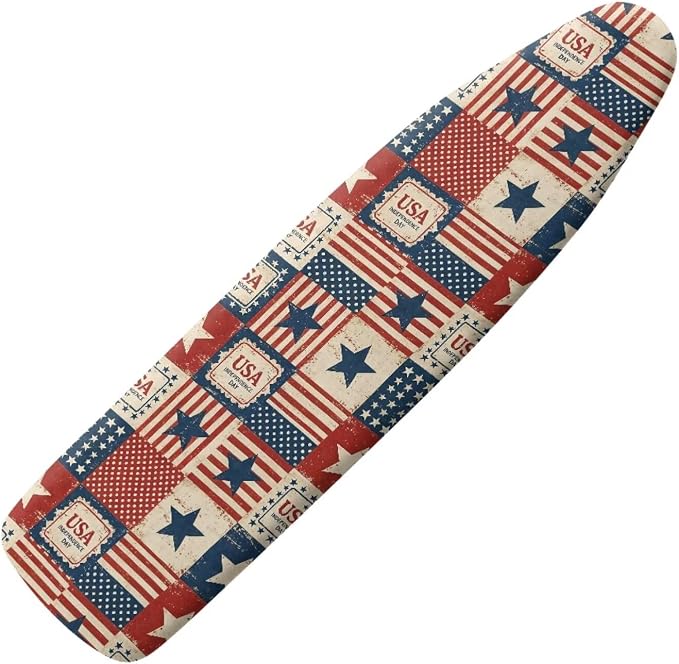 Ironing Board Cover, Standard Size 15x54, American Flag Plaid Pattern, Elastic by Unknown