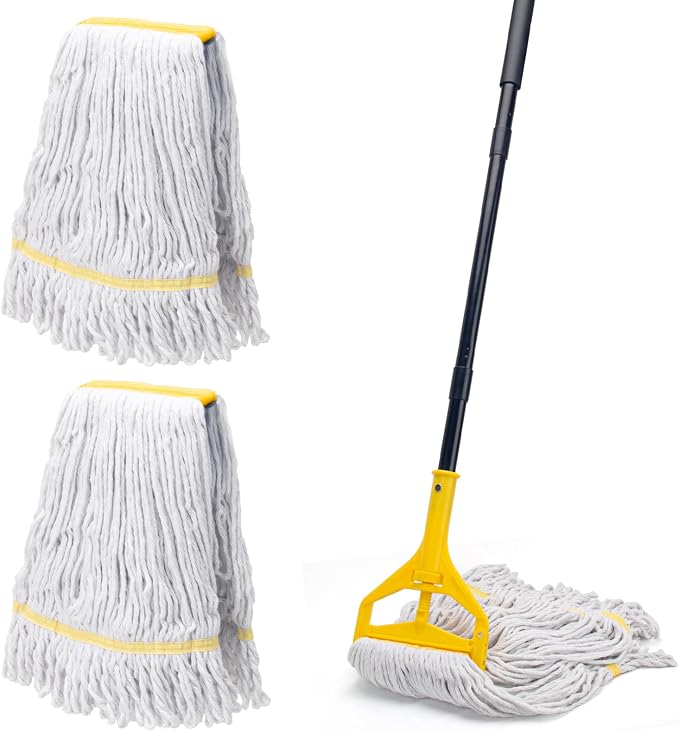 Commercial Mop with 3 Large Replacement Heads, Heavy Duty Industrial Mops by KeFanta