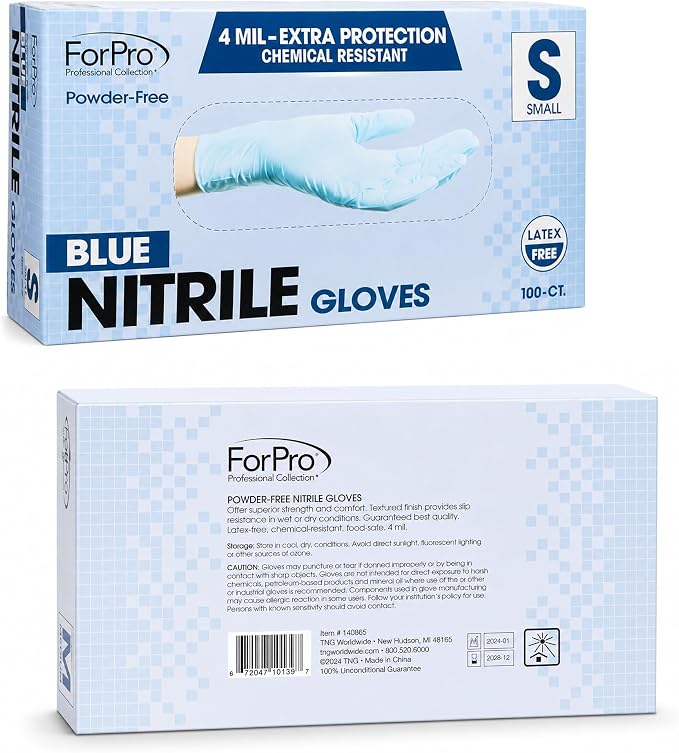 ForPro Disposable Nitrile Gloves, Chemical Resistant, Powder-Free, Latex-Free - Image 3