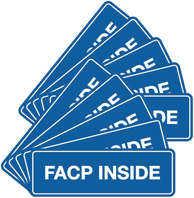 Signs ByLITA Standard FACP Inside Sign | Fire Safety Signage (Blue) - Large 10 Pack