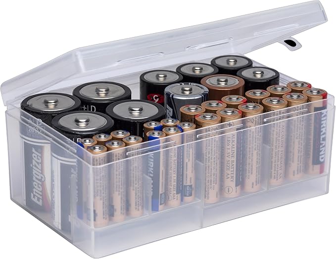 Dial Industries Battery Storage Organizer Case, Holds 12 AAA, 12 AA, 4D | Keeps by DialIndustries