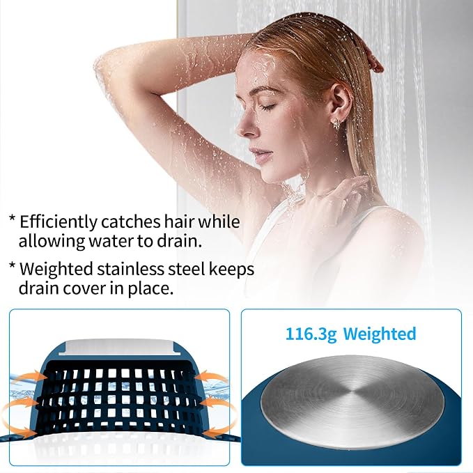 Aluvor Shower Drain Hair Catcher Bathtub Drain Cover Sink Drain Protector | - Image 5