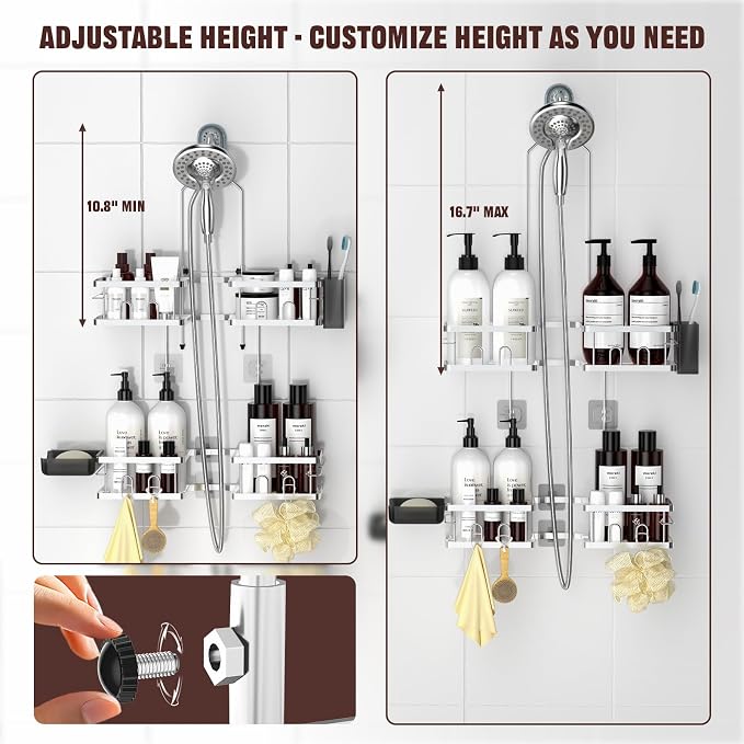 REINHARDT Adjustable Shower Caddy Hanging - Image 2