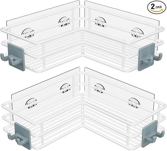 Nieifi Corner Shower Shelves, Adhesive Shower Caddy, Bathroom Organization by Nieifi