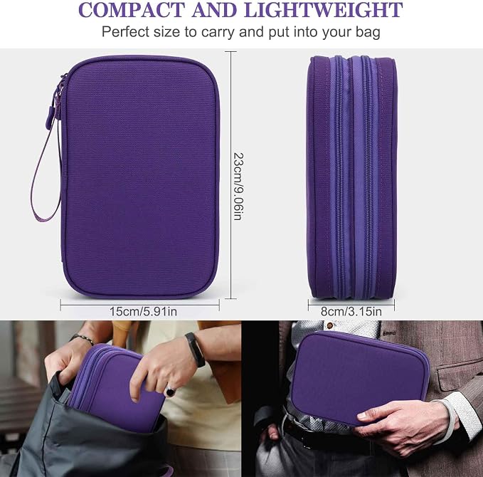 FYY Electronic Organizer, Travel Tech Pouch Bag, Waterproof, Double Layers - Image 2