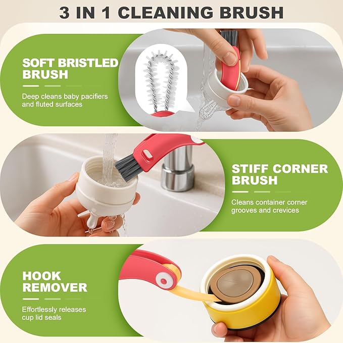 3 in 1 Cup Lid Cleaning Brush 4 Pack - Image 4