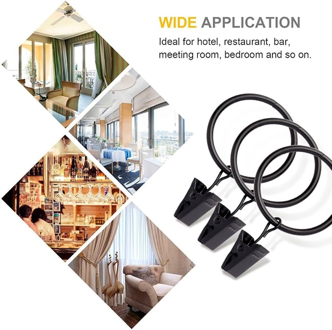 40 Pack Rings Curtain Clips Rustproof Metal Window Drapery Decorative Clips - Image 5