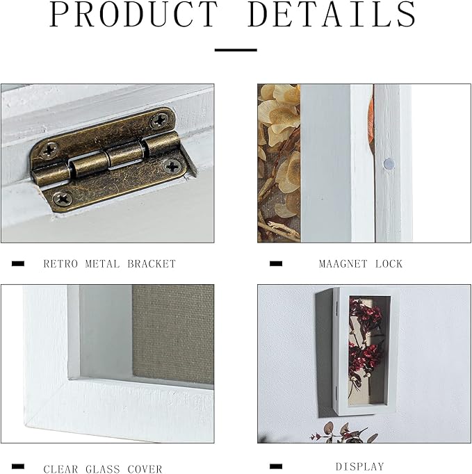 Freezing point Shadow Box Frame 5x12.5 Shadow Boxes Display Case with Linen Back Memorabilia Awards Medals Bouquet Photos Picture Badge Wedding Memory Box for Keepsakes White Small Pin Board White