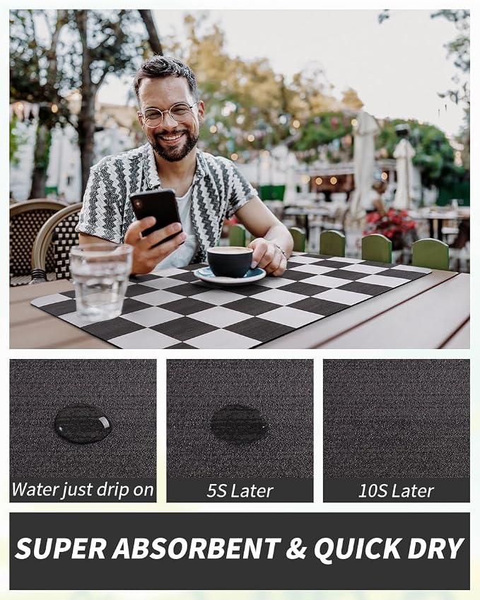 AMOAMI Dish Drying Mat for Kitchen Counter-Coffee Mat Bar Accessories, Hide - Image 4