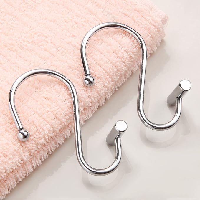 Silver Shower Curtain Hooks, Rust Proof Shower Curtain Rings - Image 6