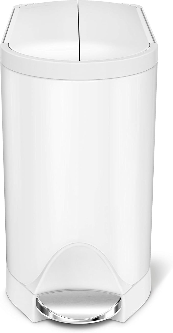 simplehuman Butterfly Step Can, 10L / 2.6 Gallon Compact Bathroom Trash Can - Image 3