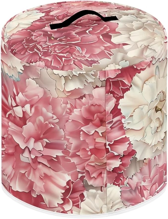 Pink Flower Dust Cover Instant Pot and Extra Accessories Dust Proof Easy to Clean Pressure Cooker Cover Electric Appliance Cover Air Fryer Accessories with Storage Pocket Size M