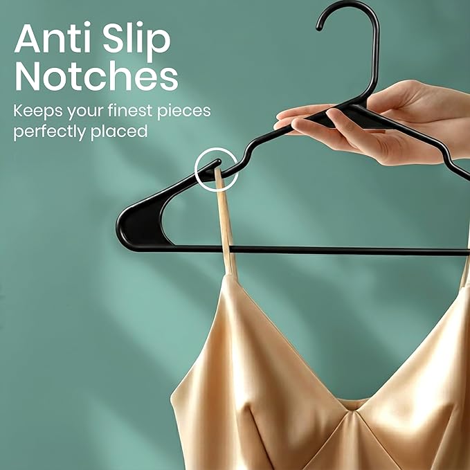 Utopia Home Plastic Hangers 100 Pack – Space Saving Clothes Hanger Black | - Image 3