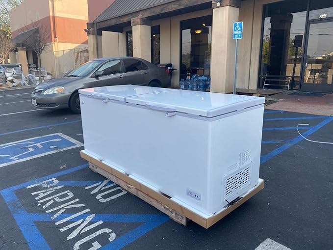 Commercial Freezer Chest freezer 24 cubic feet, 77 inches Long, ice cream freezer large capacity, NSF certified, White Solid 2 door w Storage Baskets XF-750 dup1