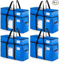 TAILI 2 Tier Moving Bags, 4 Blue Silver Storage Bags by TAILI