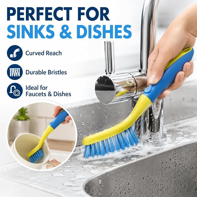 Scrub Brush Set for Bathroom Kitchen Bathtub Toilet Deep Cleaning Brush Tools - Image 3