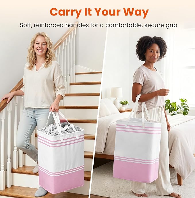 TranquilRelax 3-Pack Laundry Basket, Laundry Hamper, Collapsible Tall Clothes - Image 7