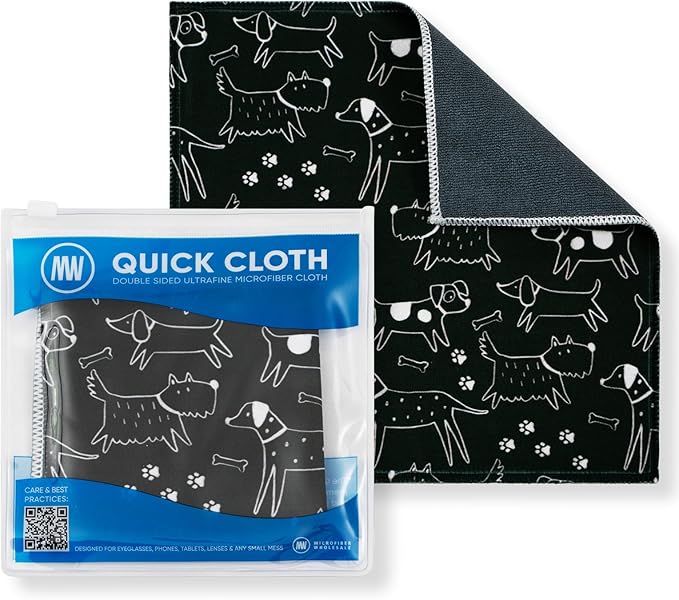 Microfiber Wholesale Quick Cloth Glasses Cleaning Cloths – 8x8 Dogs 1 Pack | by MicrofiberWholesale