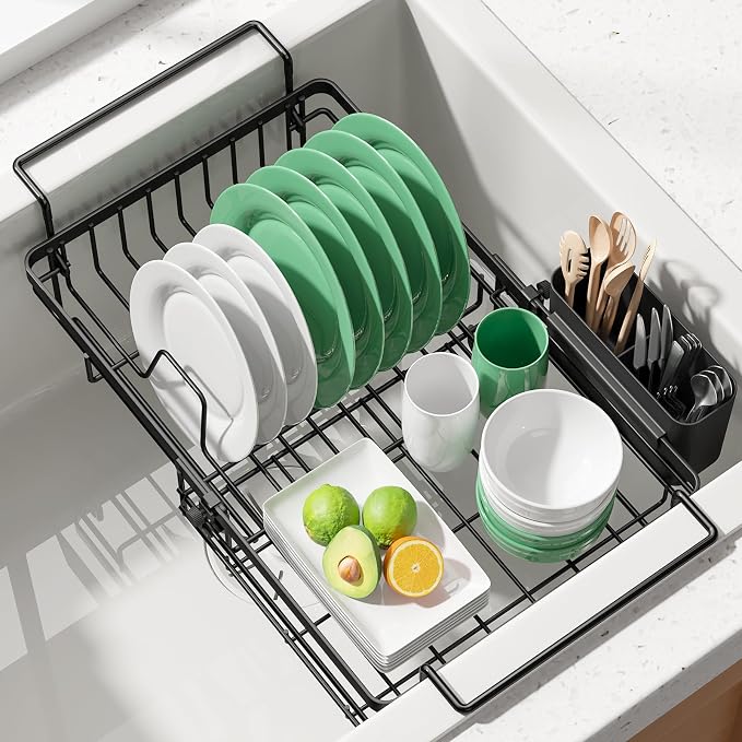 Kitsure Expandable in-Sink or Over-Sink Dish Drying Rack, Dish Drainer by Kitsure
