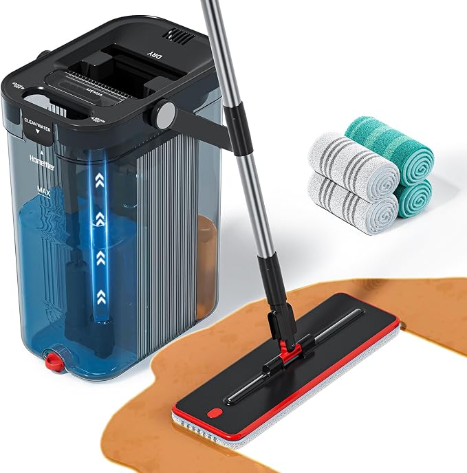 HoMettler 3-Tank Transparent Mop and Bucket Set by Homettler