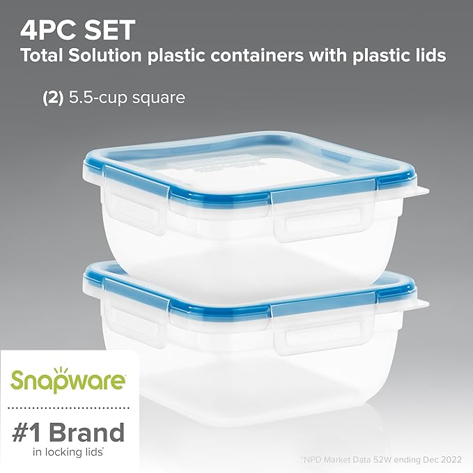 Snapware Plastic Total Solution 2-Pack Food Storage Containers | Meal prep - Image 2