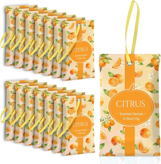 SCENTORINI Scented Sachets for Drawers and Closets, Citrus Scent 14 Pack by SCENTORINI