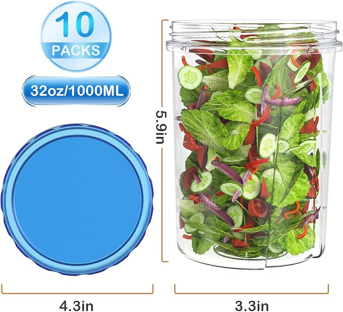 HOMETALL Food Storage Freezer Containers | Clear Bottom - Image 2