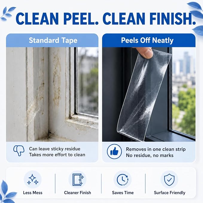 Window Sealing Tape, 3 Inch x 165 FT Clear Weather Stripping Tape - Image 9
