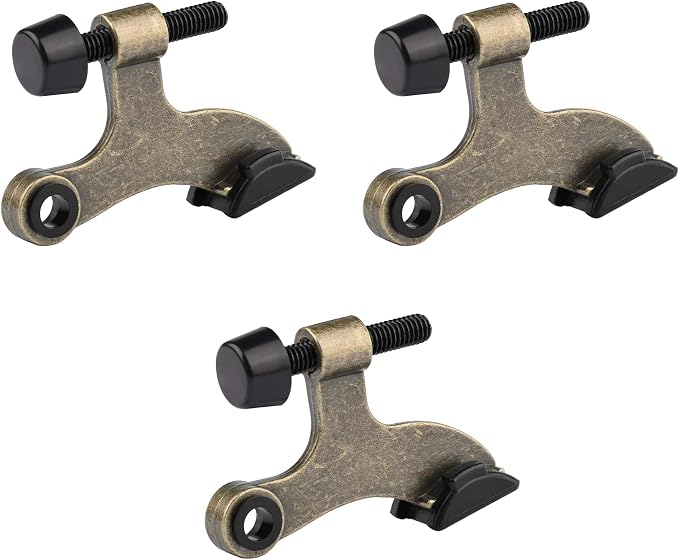 HOMOTEK 3 Pack Hinge Pin Antique Brass Door Stopper, Adjustable Deluxe Heavy by HOMOTEK