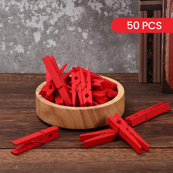 50PCS Colored Wooden Clothespins 2.9 Inch Color Clothes Pins - Image 3