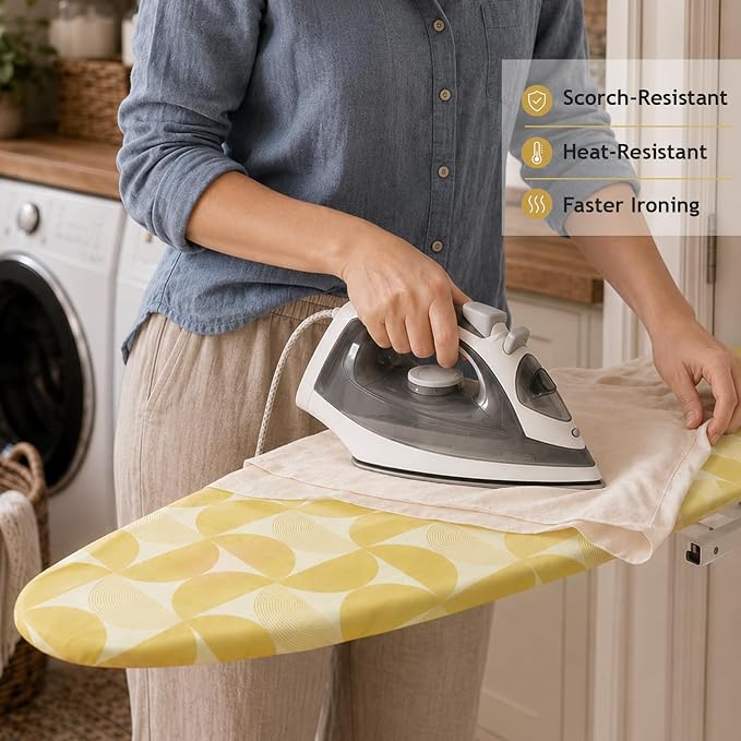 SheeChung 14"x42" Over The Door Ironing Board Cover and Pad, Heat Resistance - Image 6
