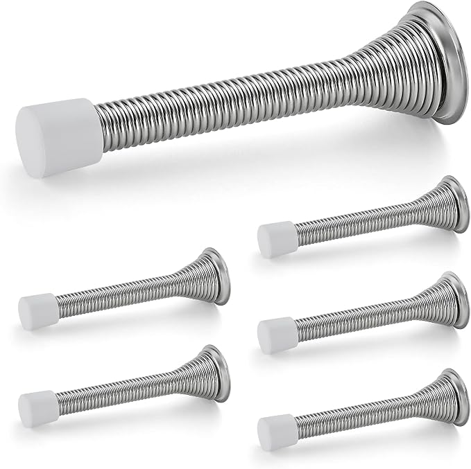 Ravinte Door Stoppers, 6 Pack Satin Nickel Spring Door Stops | Stoppers by Ravinte