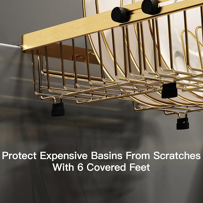 Gold Dish Drying Rack Over The Sink - Image 7