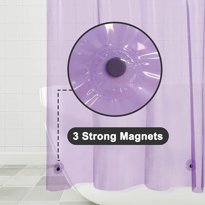 Barossa Design Clear Lavender Long Shower Curtain Liner 78" Height - Image 3