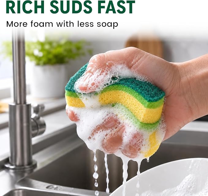 12 PCS Sponges Kitchen, Non Scratch Scrub Sponges - Image 7