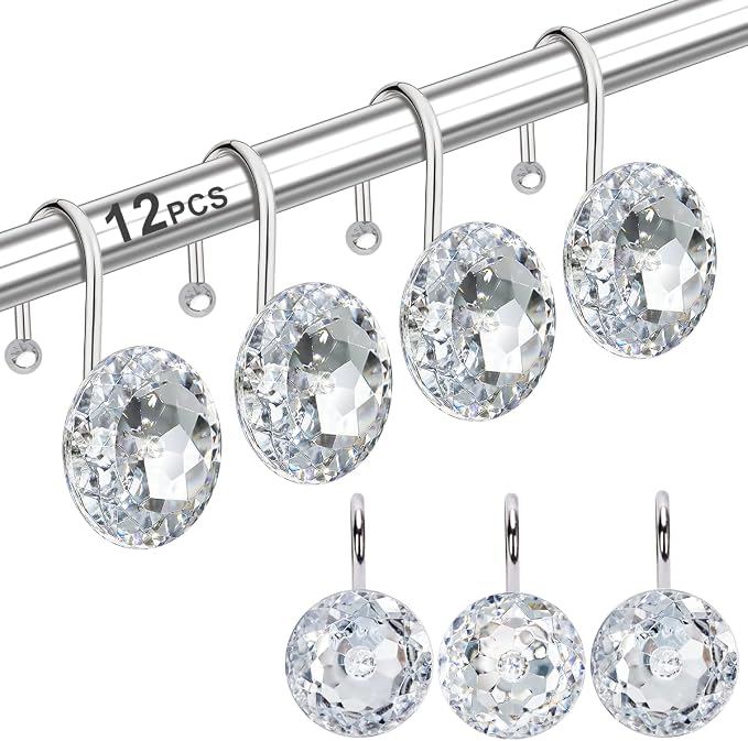 12PCS Shower Curtain Hooks Rings by Yapicoco