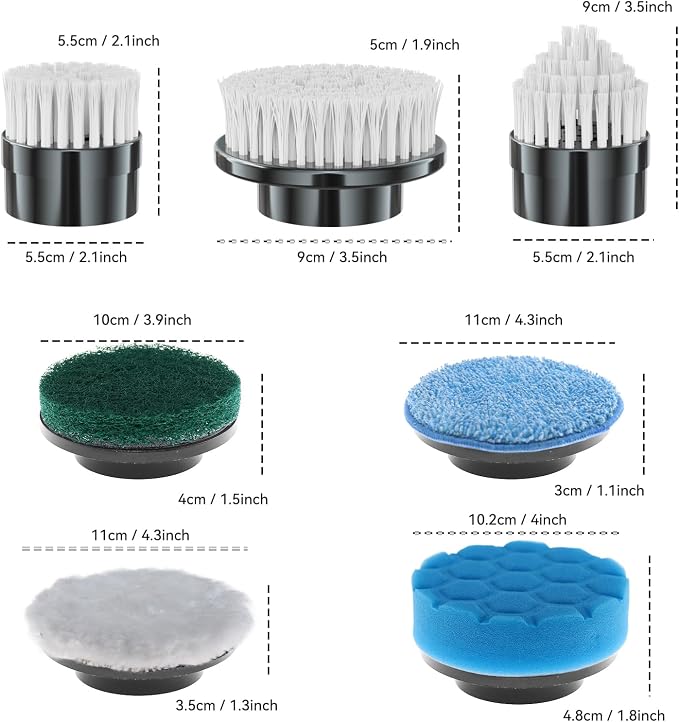 Electric Spin Scrubber Replacement Brush Heads, - Image 4