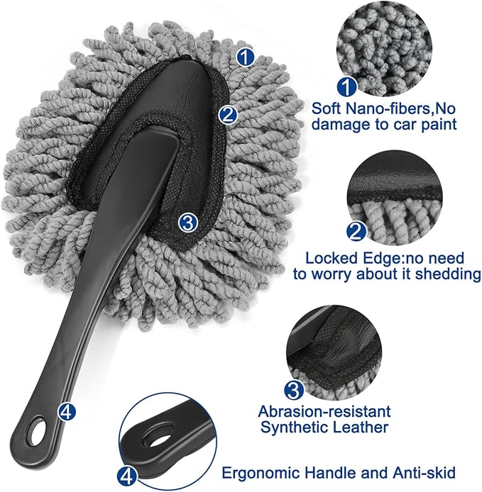 Fitosy Car Interior Duster Detail Brush Cleaning Gel Kit, Dust Remover | Slime - Image 2