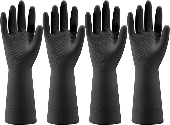 Bamllum 4 Pairs Rubber Kitchen Dishwashing Gloves by Bamllum