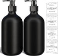 2Pcs Black Soap Dispenser, 16oz Plastic Dish & Hand Soap Dispenser by Kzeirm
