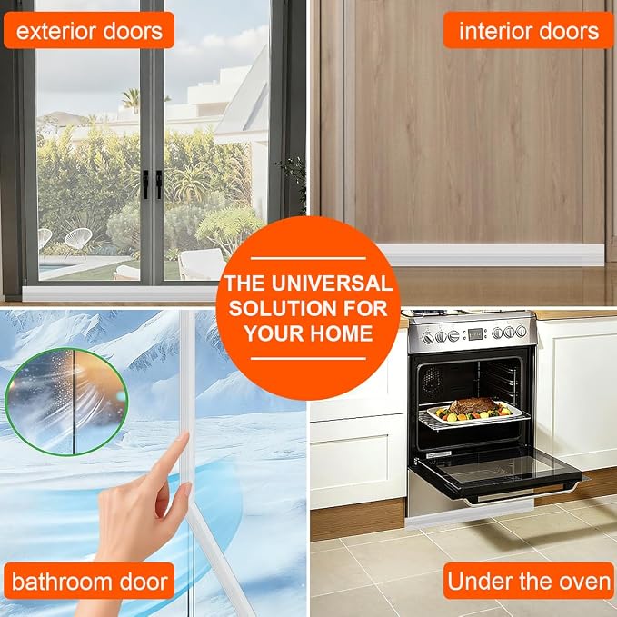 Door Draft Stopper for Bottom of Door, Adjustable Weather Stripping Door Seal - Image 8