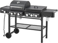 5-Burner Propane Gas Grill with Grilling & Griddling Functions-751 Sq Inch Cooking Space,56000 BTU Output,3-in-1 Combo (Gas Grill + Flat Griddle + Side Burner),Easy-Clean Enamel-Coated Grates