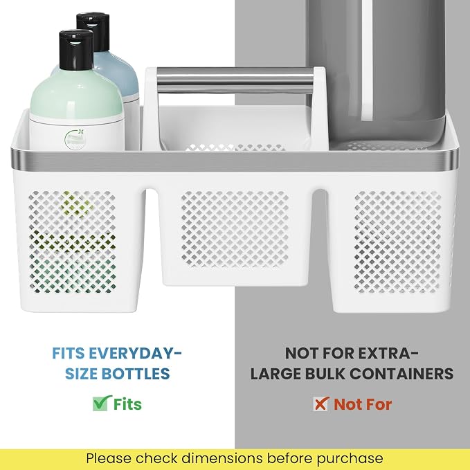 BYUNER 2Pack Plastic Shower Caddy: Portable Shower & Bathroom Caddy Tote - Image 7