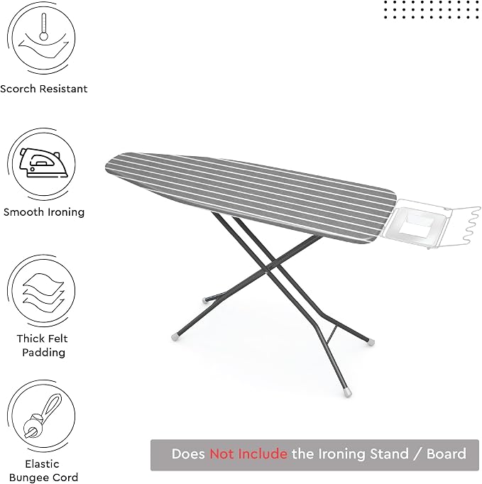Encasa XO Ironing Board Cover and Pad, Thick Felt 42"x14" - Image 4