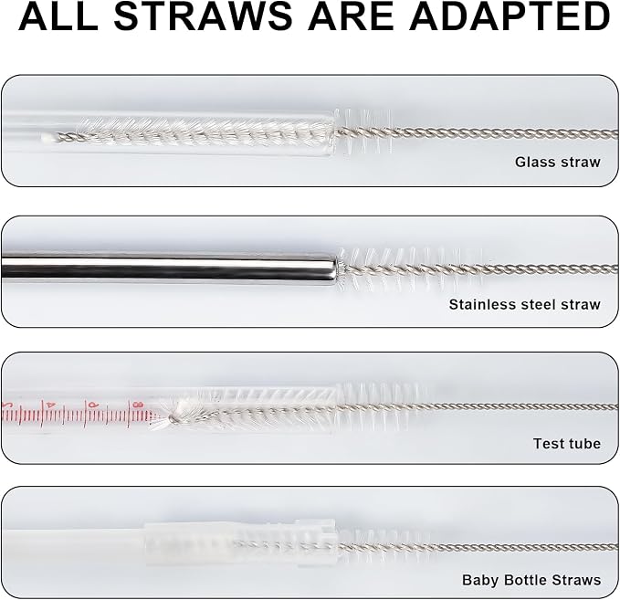 Ixiaoyoo 12 Pcs Straw Cleaner Brushes Set, 8.2 Inch Nylon Cleaning Brush | - Image 2